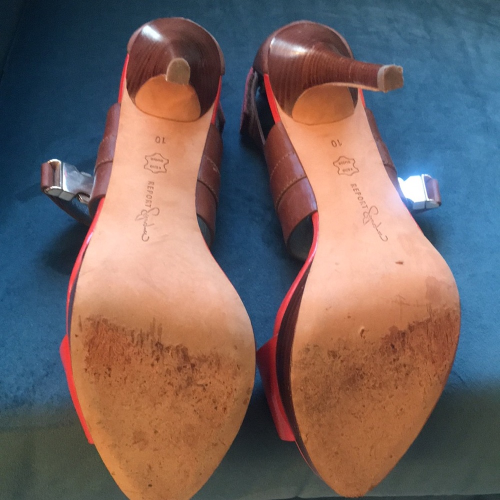 cognac strappy heels